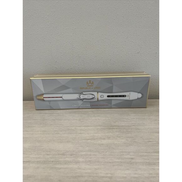 Republic of Croc Crystalline Hybrid Infrared Curling Iron 1 in. White New Sealed - Picture 1 of 5